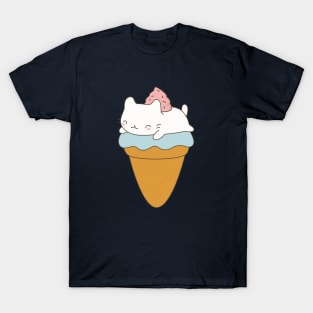 Kawaii Ice Cream Cone Cat Dessert T-Shirt T-Shirt